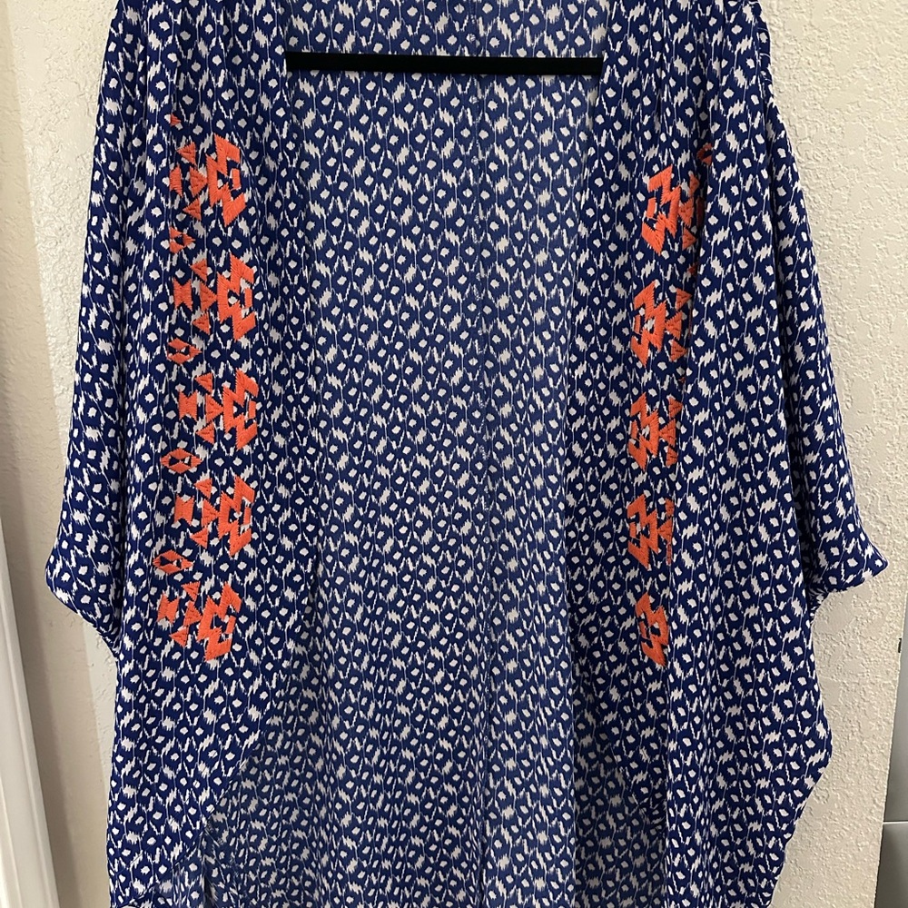 Miss Me Blue & Orange Cover/Cardigan